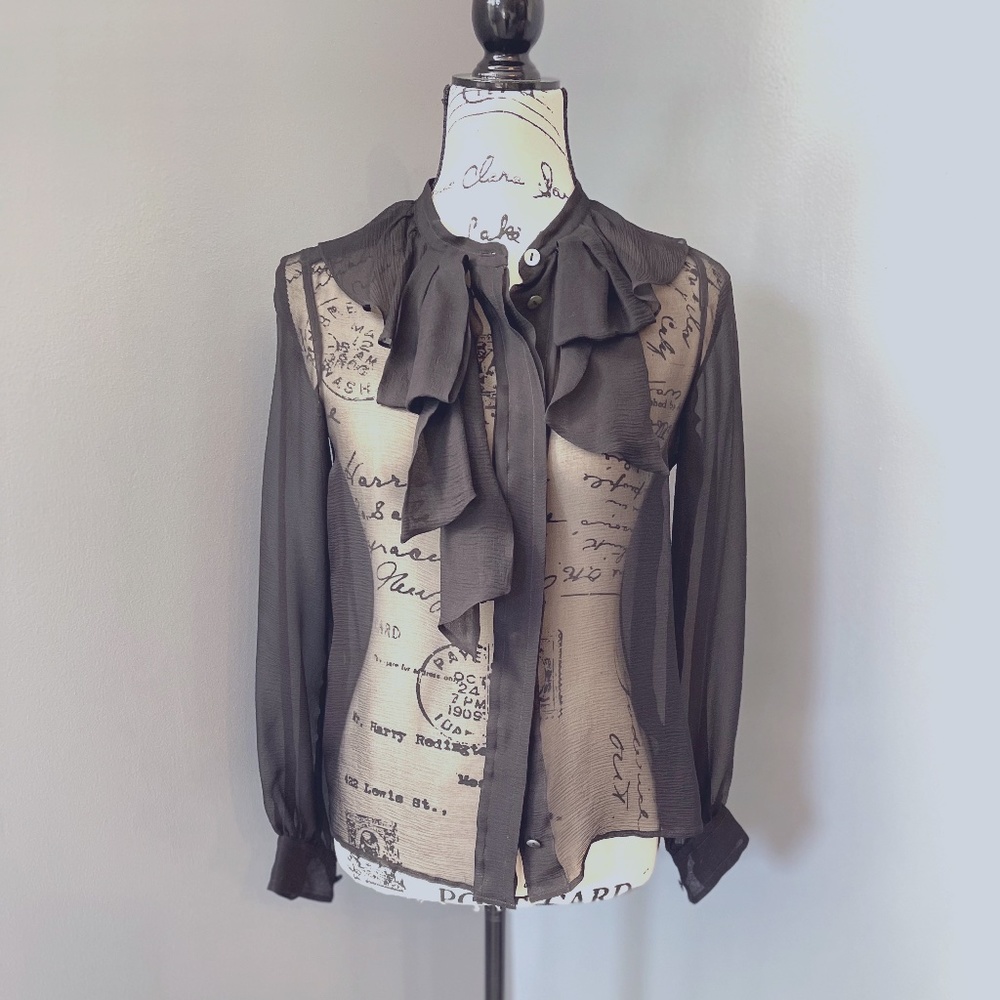 Chloé Chiffon Sheer Blouse. New with Tags attached. Size 4 (T36)